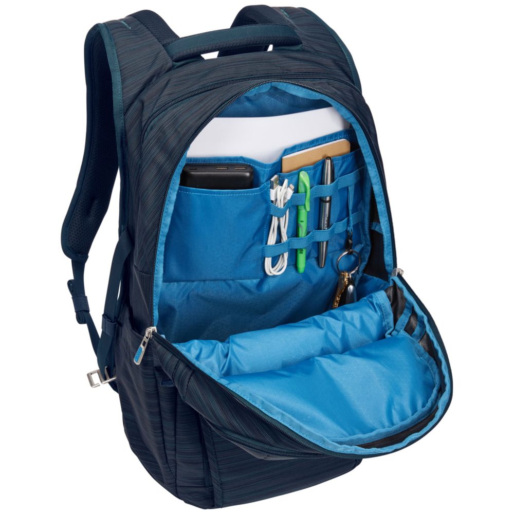 THULE CONSTRUCT Rucksack 28 Liter Carbon Blau offen