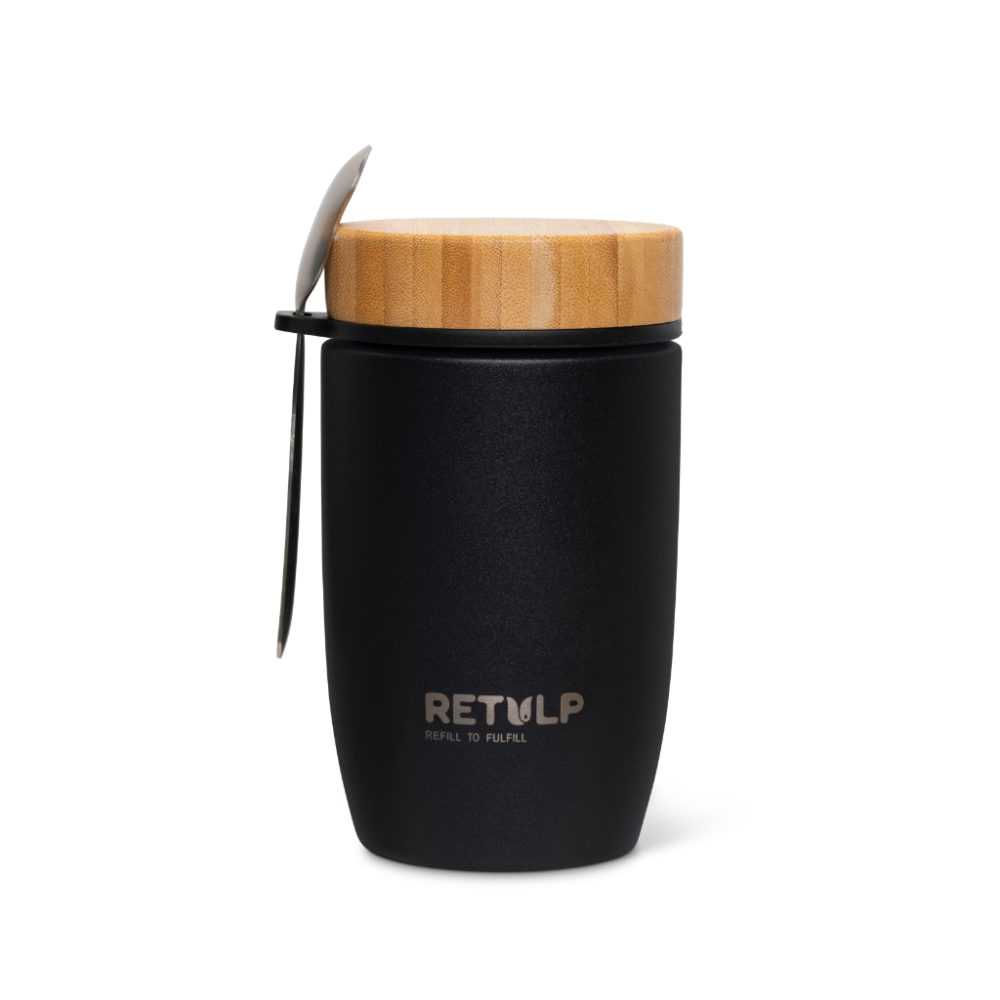 Lunchbecher Bambus mit Löffel - Retulp Big Mug – Bild 2