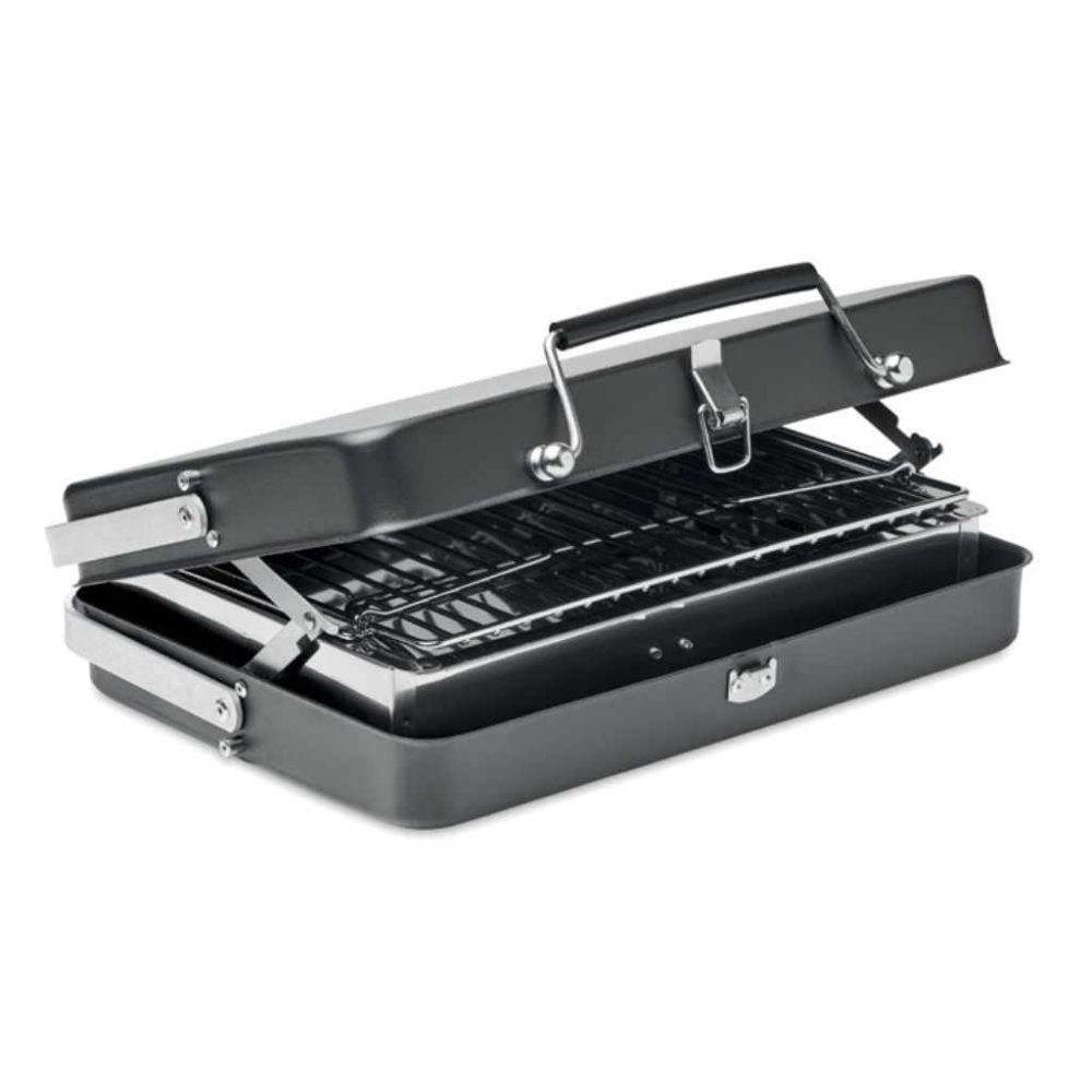 Tragbarer BBQ-Grill aus Edelstahl geschlossen