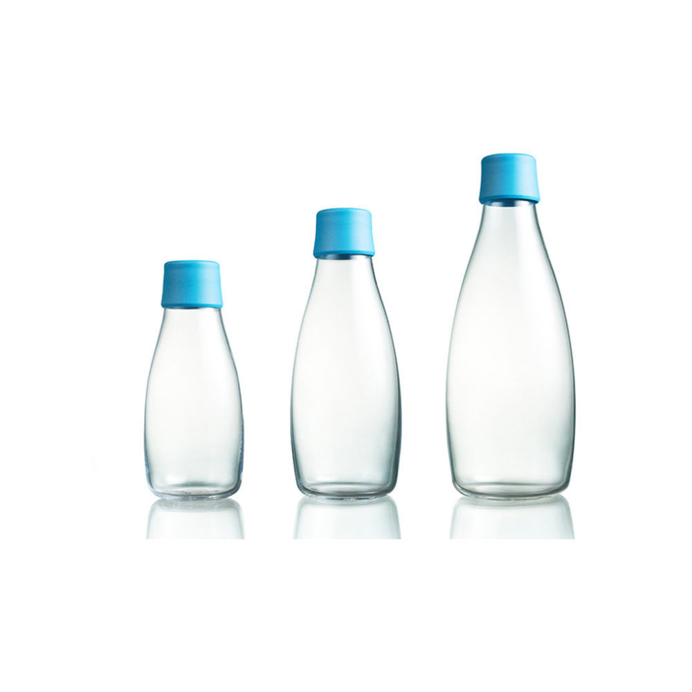 Verfügbare Größen der Designer Glasflasche