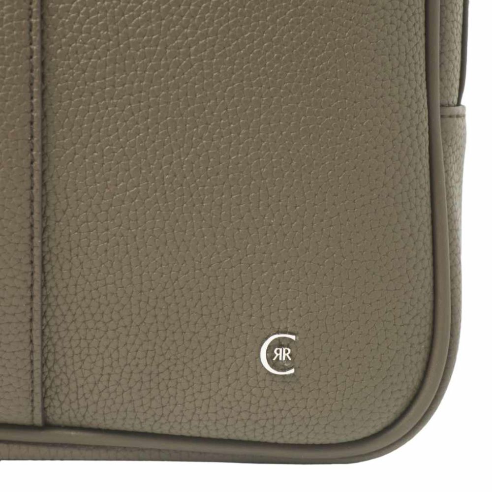 Cerruti 1881 Dokumententasche Hamilton beige Detail Applikation