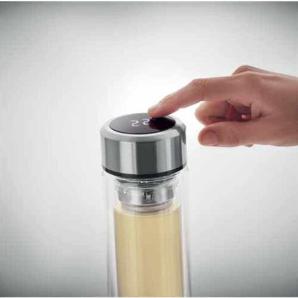 Isolierflasche aus Borosilikat-Glas Temperaturanzeige